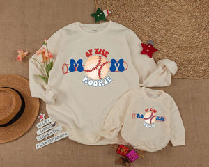 Family Of The Rookie Sweatshirt, Baseball Lover Gift Shirts, Matching Gameday Supporter, Daddy Mommy Of The Year Outfits, Baby Shower Gift