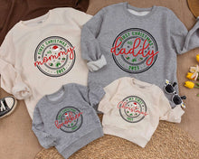 Load image into Gallery viewer, First Christmas of Family Sweatshirt, My First Christmas, Winter Family Outfits, Mommy and Me, Matching Family Sweatshirt, Baby Shower Gift
