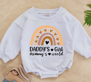 Daddy's Girl Mommy's World Romper, Daddy's Girl Romper, Daddy Daughter Clothes, Father's Day Gift, Daddys Girl Outfit, Newborn for Girls