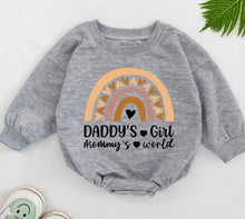 Load image into Gallery viewer, Daddy&#39;s Girl Mommy&#39;s World Romper, Daddy&#39;s Girl Romper, Daddy Daughter Clothes, Father&#39;s Day Gift, Daddys Girl Outfit, Newborn for Girls
