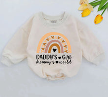 Load image into Gallery viewer, Daddy&#39;s Girl Mommy&#39;s World Romper, Daddy&#39;s Girl Romper, Daddy Daughter Clothes, Father&#39;s Day Gift, Daddys Girl Outfit, Newborn for Girls
