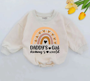 Daddy's Girl Mommy's World Romper, Daddy's Girl Romper, Daddy Daughter Clothes, Father's Day Gift, Daddys Girl Outfit, Newborn for Girls