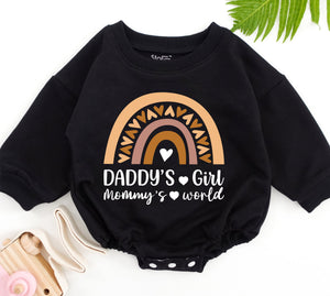 Daddy's Girl Mommy's World Romper, Daddy's Girl Romper, Daddy Daughter Clothes, Father's Day Gift, Daddys Girl Outfit, Newborn for Girls